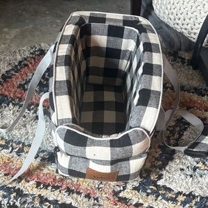 Black and White Checkered Pet Carrier